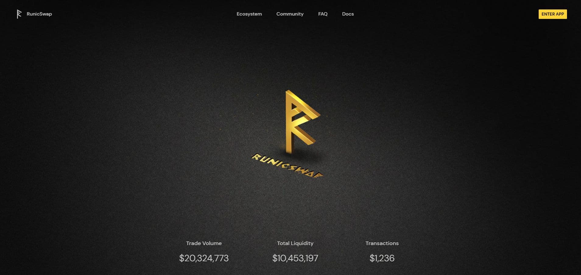 RunicSwap user interface